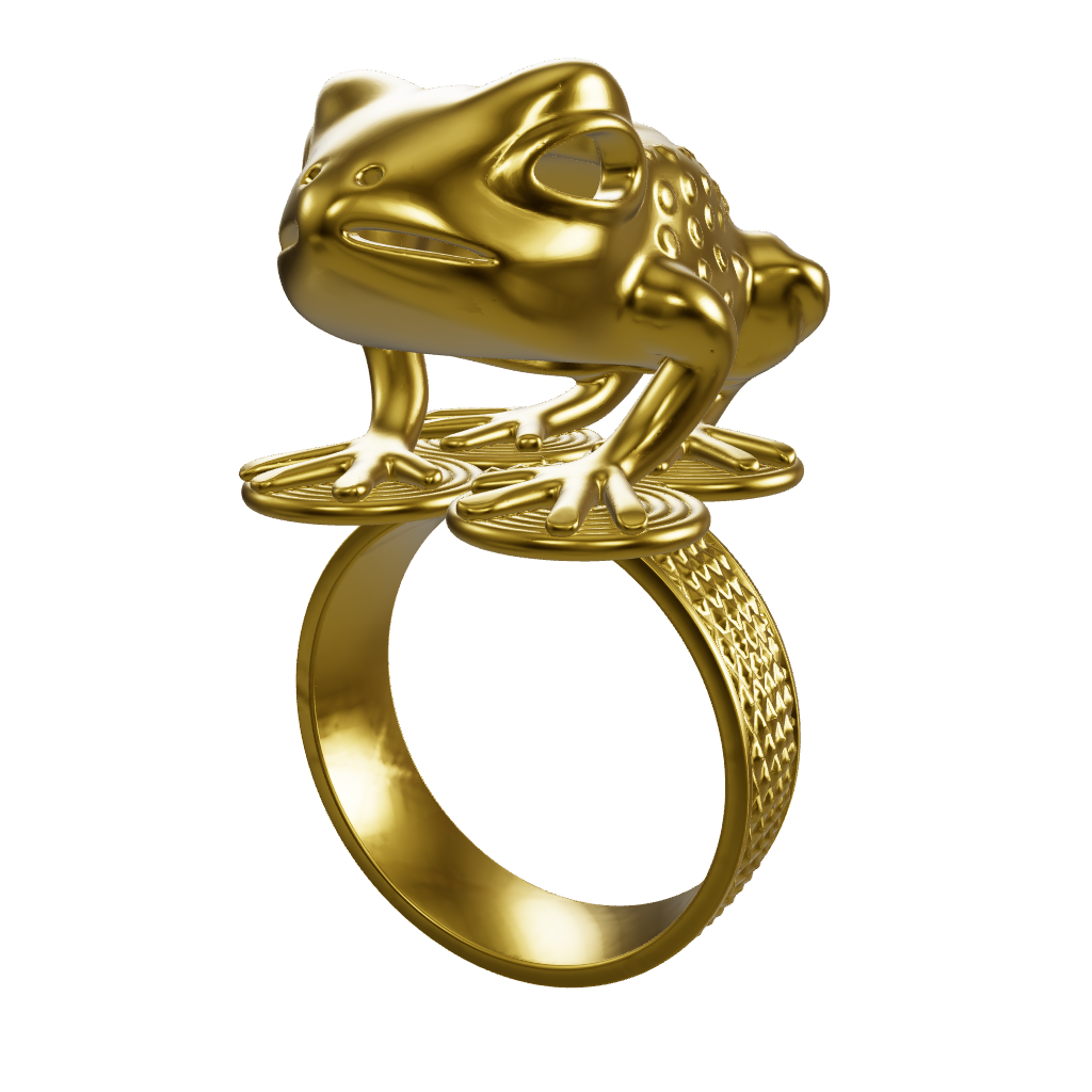 Mpetea Frog Ring - 14k Gold Model