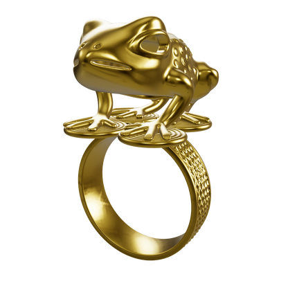 Mpetea Frog Ring - 14k Gold Model