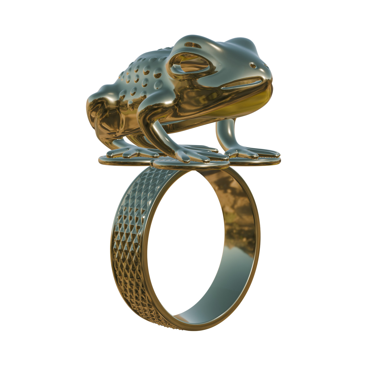 Mpetea Frog Ring - Brass (Render)