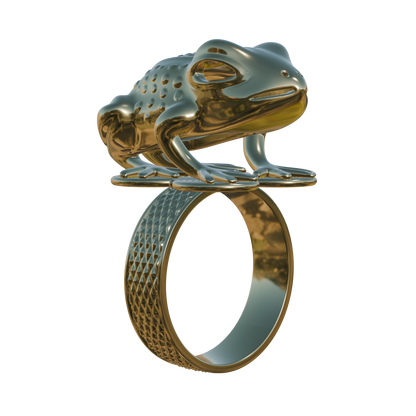 Mpetea Frog Ring - Brass (Render)