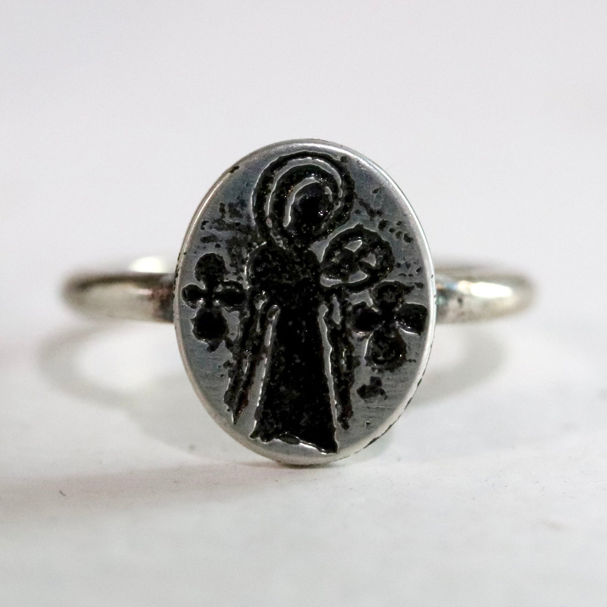 Virgin and Child Byzantine Ring - Silver